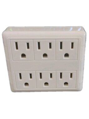 KOPPLA 700.853.45 6-way adaptor plug, grounded white